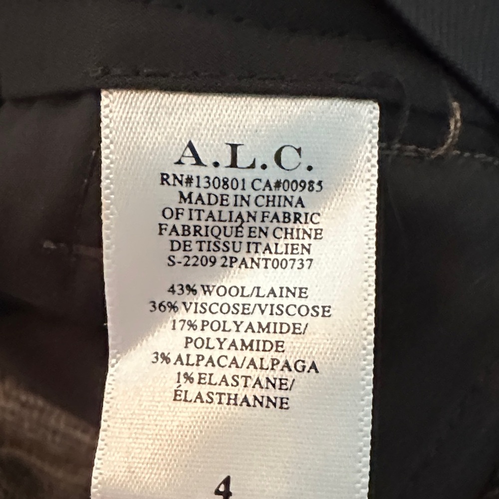 NEW A.L.C. Franklin Wool-Blend Tailored Trousers – Charcoal Plaid – Size 4 - Picture 10 of 13